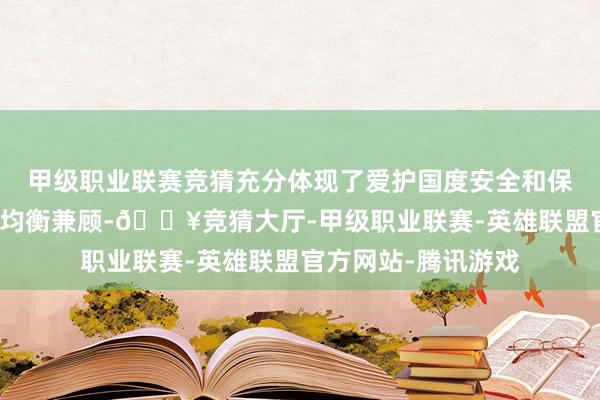 甲级职业联赛竞猜充分体现了爱护国度安全和保险个东谈主权利的均衡兼顾-🔥竞猜大厅-甲级职业联赛-英雄联盟官方网站-腾讯游戏