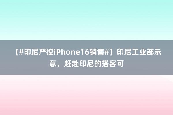 【#印尼严控iPhone16销售#】印尼工业部示意，赶赴印尼的搭客可