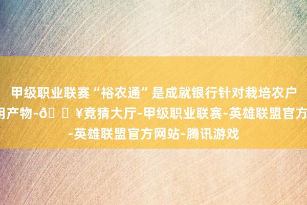 甲级职业联赛“裕农通”是成就银行针对栽培农户的一款线上信用产物-🔥竞猜大厅-甲级职业联赛-英雄联盟官方网站-腾讯游戏